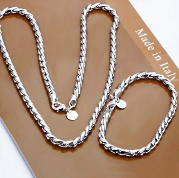 Other - Men's Sterling Silver Rope Necklace and Bracelet